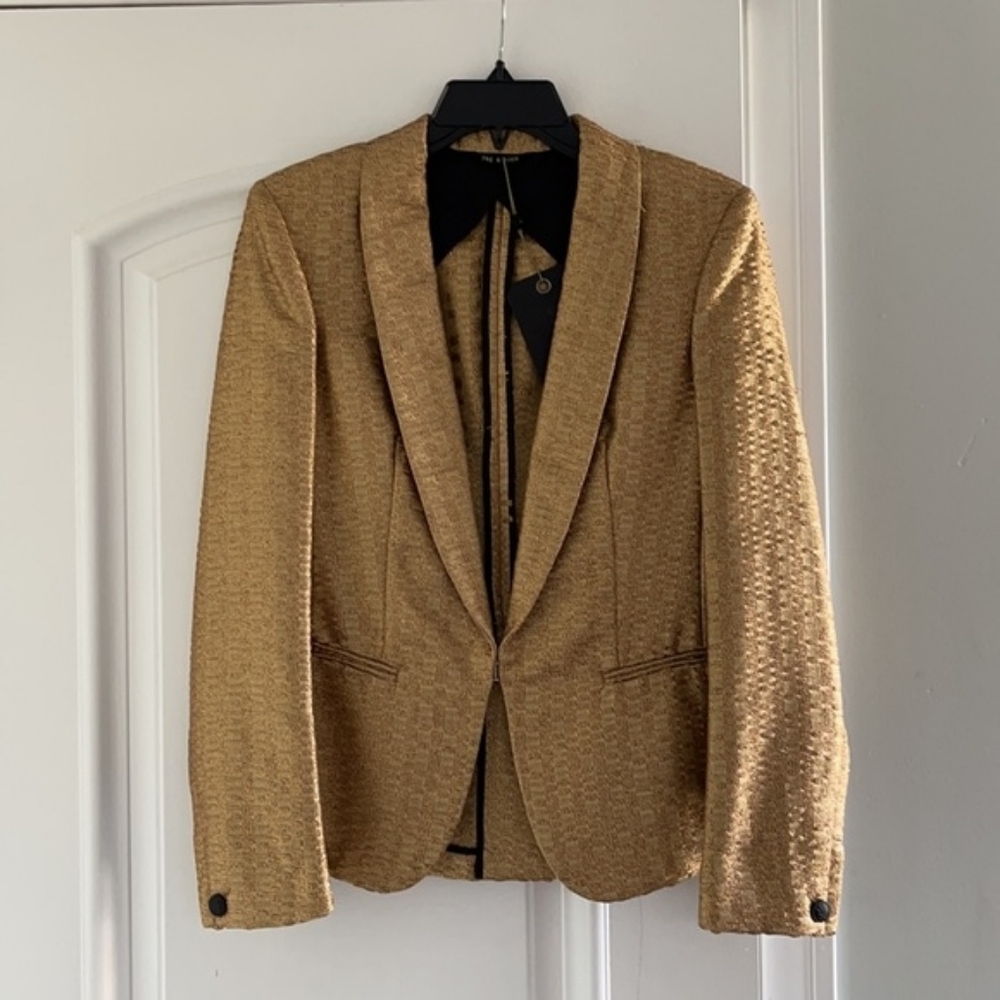 Rag and Bone Gold Brocade Blazer